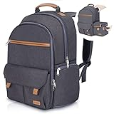 Endurax Waterproof Camera Backpack for Women and Men Fits 15.6 Laptop with Build-in DSLR Shoulder Photographer Bag Gray (Dark Gray)