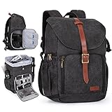 BAGSMART Camera Backpack, DSLR SLR Waterproof Camera Bag Backpack, Anti-Theft Photography Backpack with 15 Inch Laptop Compartment, Tripod Holder & Rain Cover, Black
